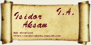 Isidor Akšam vizit kartica